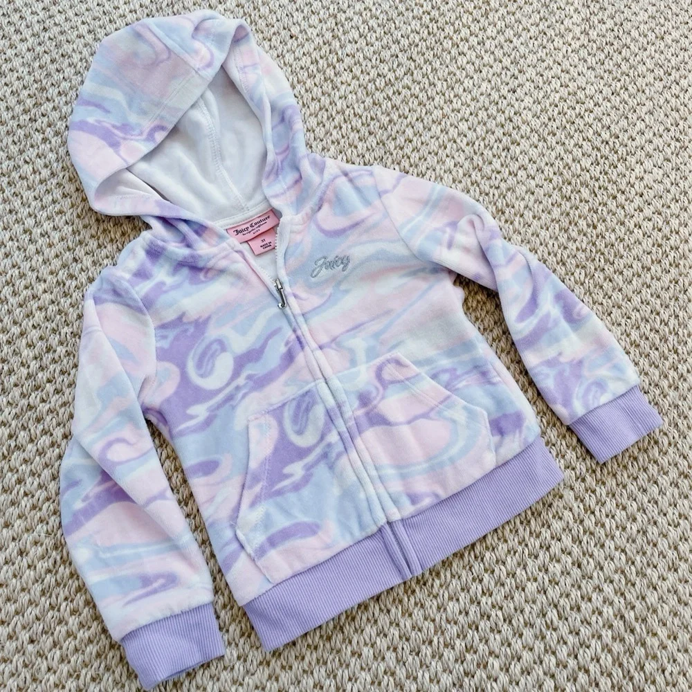 Juicy Couture 3T GirlsTie-Dye Full Zip Hoodie